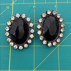 Elegant Black and Silver Women's Earrings vintage